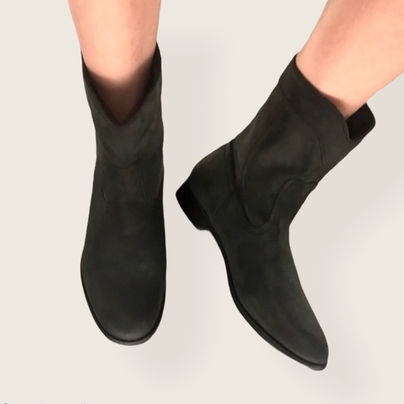 Frye Cara Roper Pull On Short Western Suede Boots - Picture 2 of 14